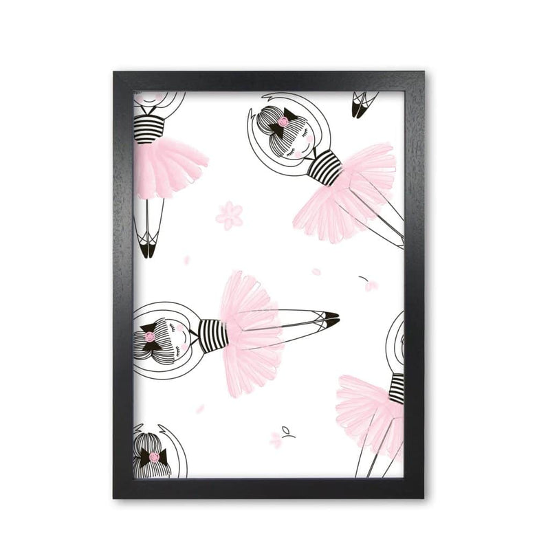 Ballerina repeat pattern modern fine art print, framed childrens nursey wall art poster