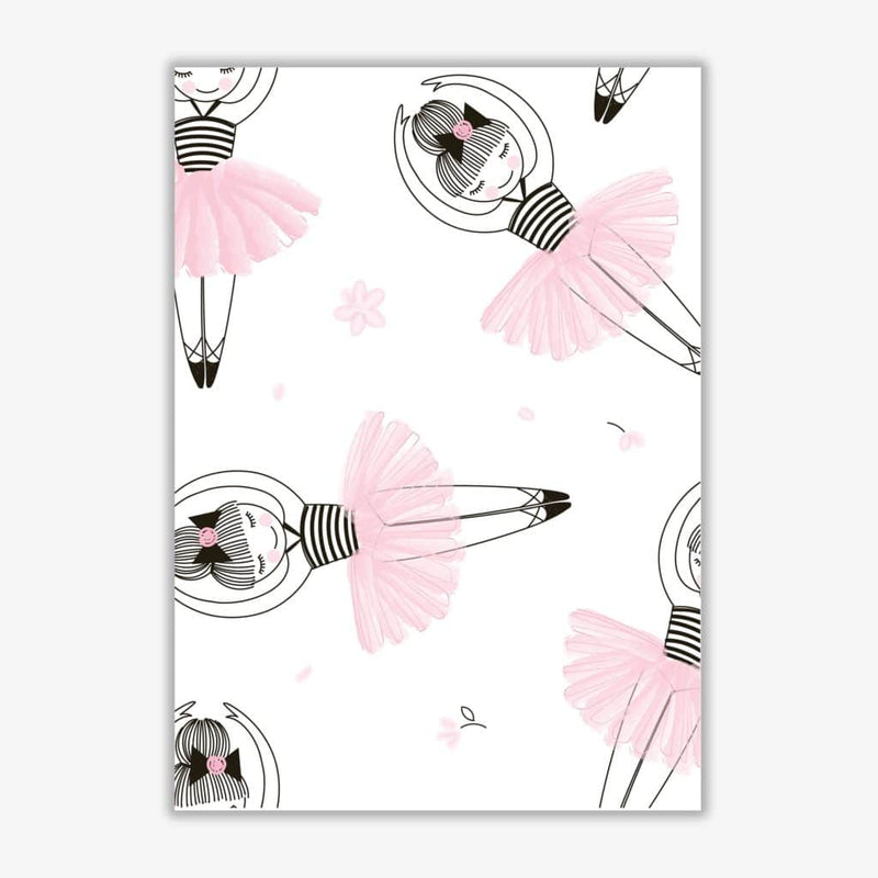 Ballerina repeat pattern modern fine art print, framed childrens nursey wall art poster