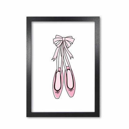 Ballerina shoes modern fine art print, framed childrens nursey wall art poster