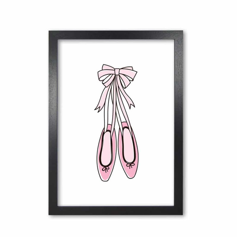 Ballerina shoes modern fine art print, framed childrens nursey wall art poster