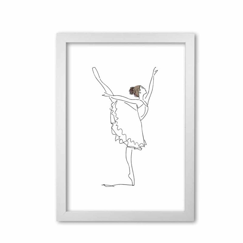 Ballet dancer line drawing modern fine art print