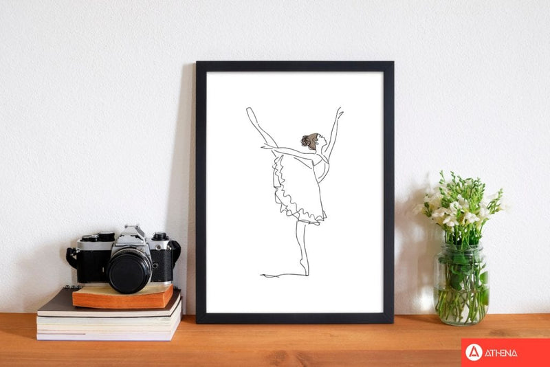 Ballet dancer line drawing modern fine art print