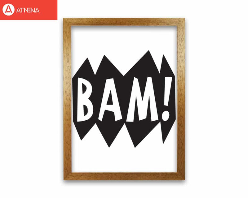 Bam! black modern fine art print, framed childrens nursey wall art poster