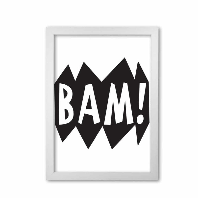 Bam! black modern fine art print, framed childrens nursey wall art poster