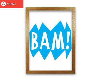 Bam! blue modern fine art print, framed childrens nursey wall art poster