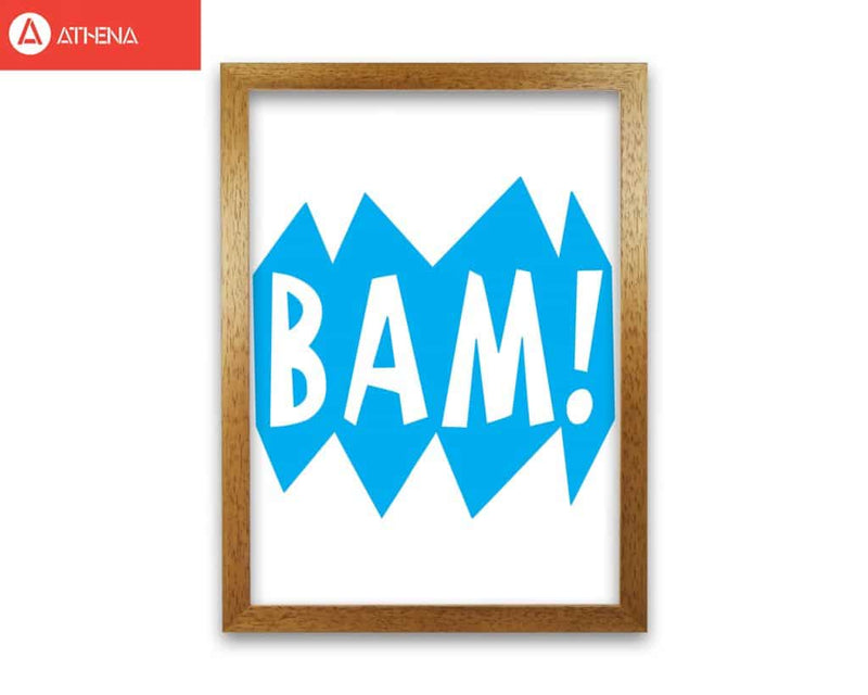 Bam! blue modern fine art print, framed childrens nursey wall art poster