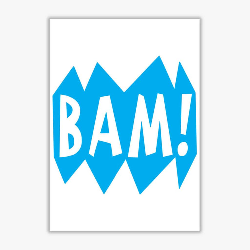 Bam! blue modern fine art print, framed childrens nursey wall art poster