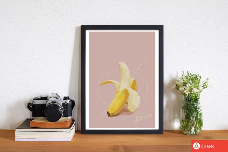 Banana modern fine art print, framed kitchen wall art