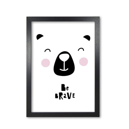 Be brave bear face modern fine art print, framed typography wall art