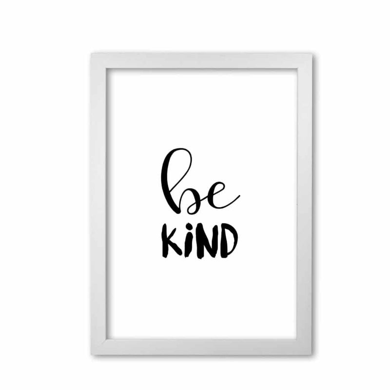 Be kind modern fine art print, framed typography wall art