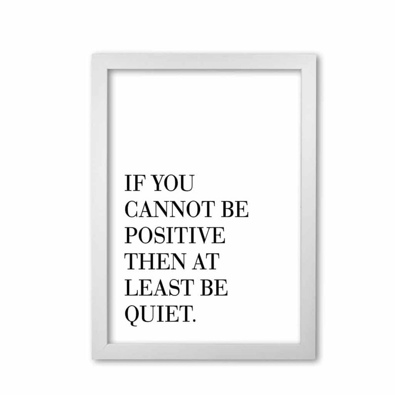 Be quiet modern fine art print, framed typography wall art