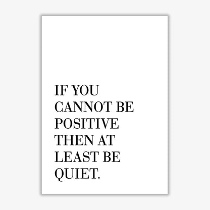 Be quiet modern fine art print, framed typography wall art
