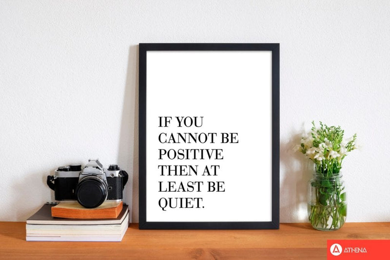 Be quiet modern fine art print, framed typography wall art
