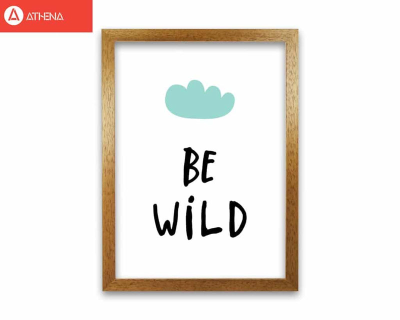 Be wild mint cloud modern fine art print, framed typography wall art