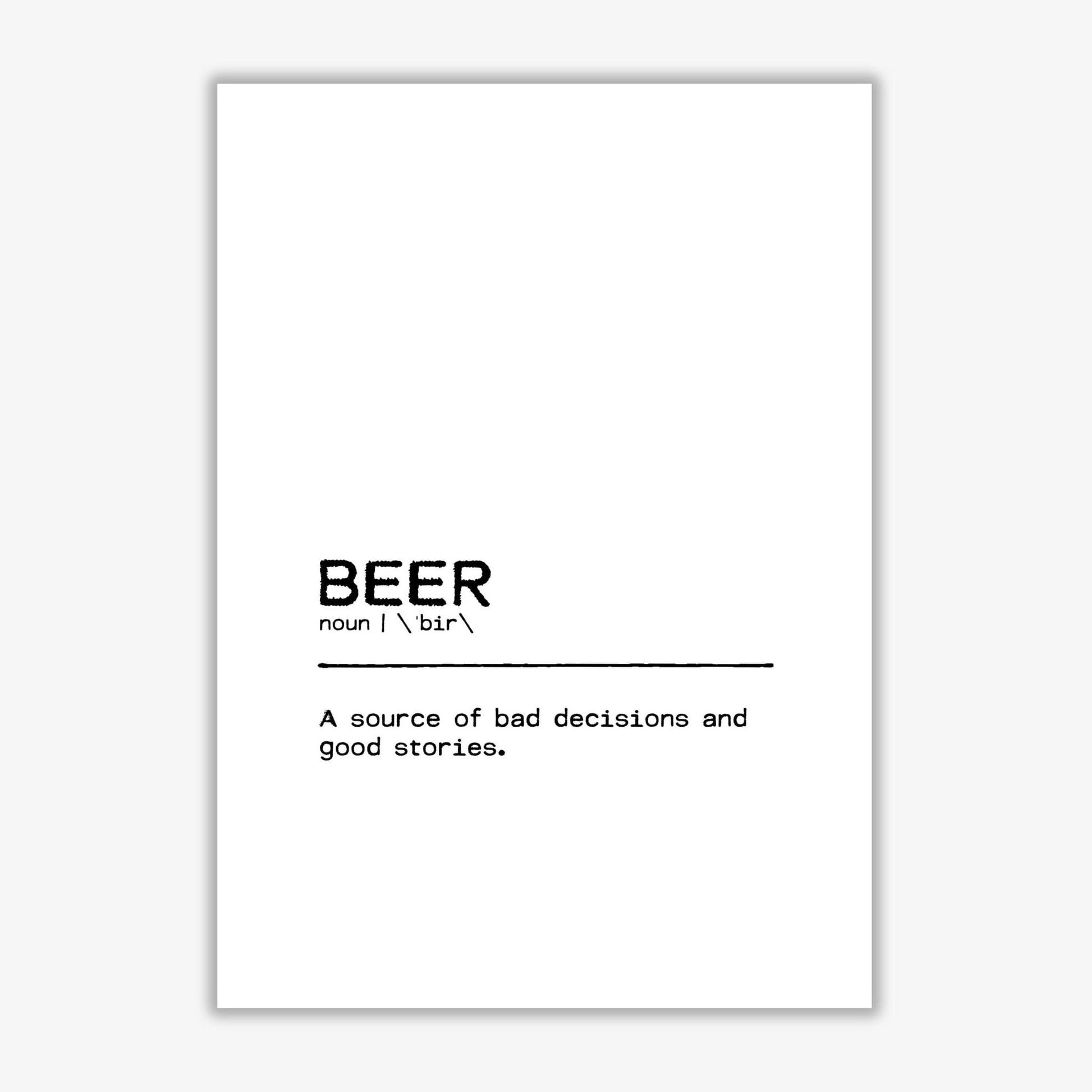 Beer stories definition quote fine art print by orara studio