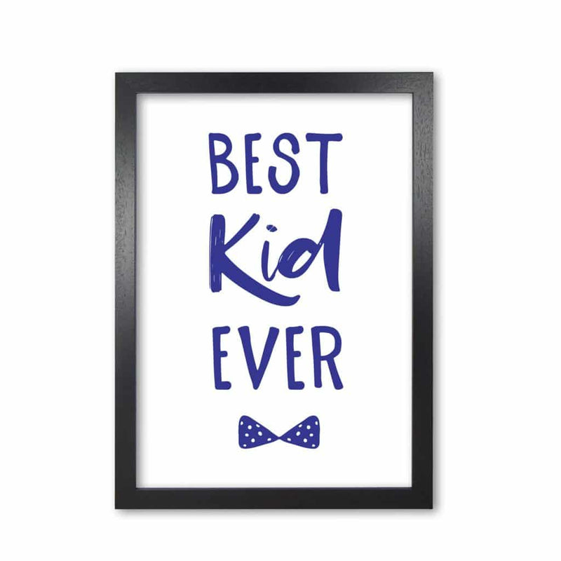 Best kid ever navy modern fine art print, framed childrens nursey wall art poster