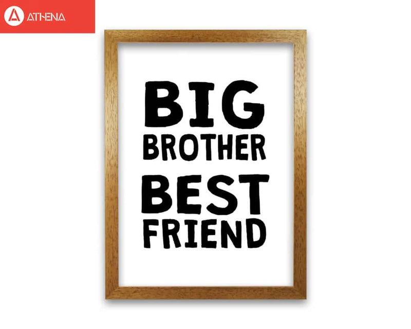 Big brother best friend black modern fine art print, framed typography wall art