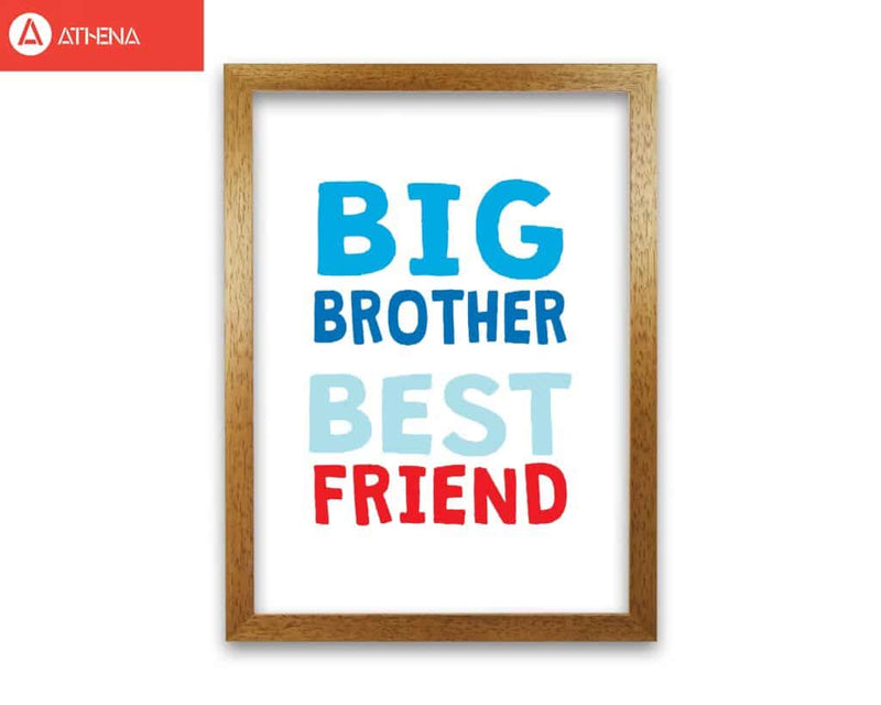 Big brother best friend blue modern fine art print, framed typography wall art