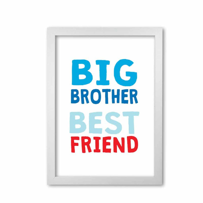 Big brother best friend blue modern fine art print, framed typography wall art