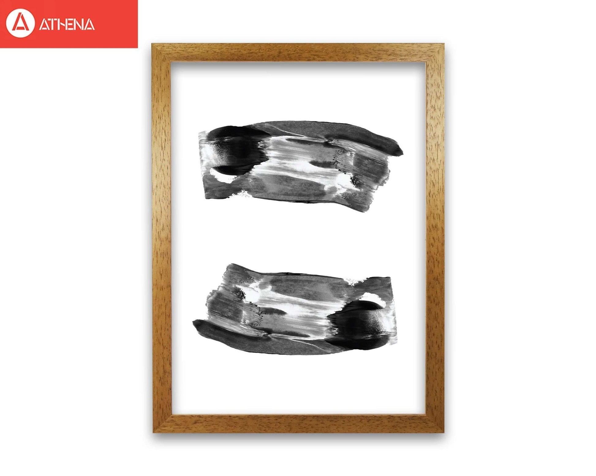 Black abstract paint strokes modern fine art print