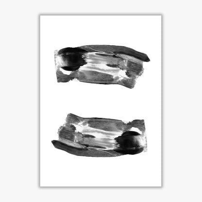 Black abstract paint strokes modern fine art print