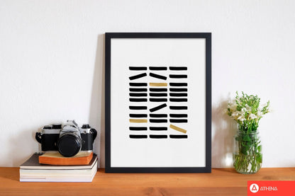 Black and gold abstract fine art print by orara studio