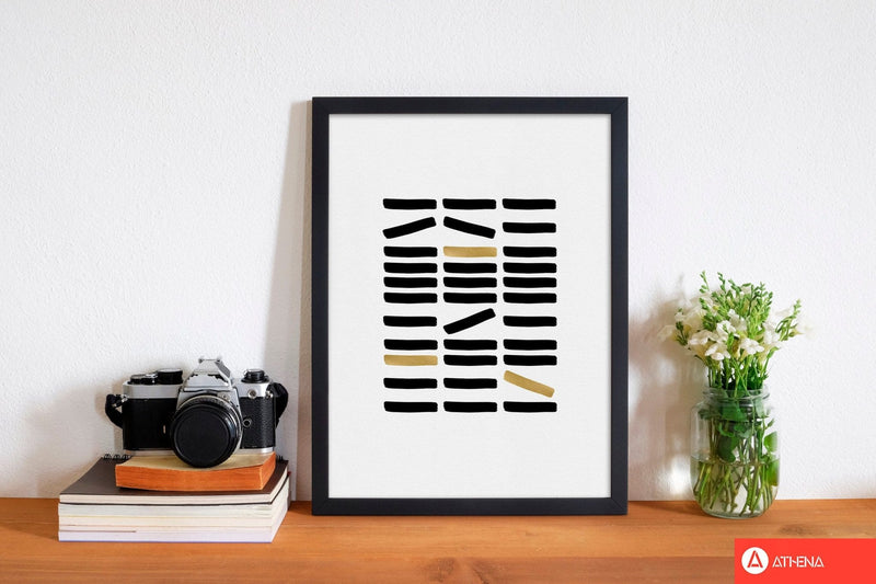 Black and gold abstract fine art print by orara studio