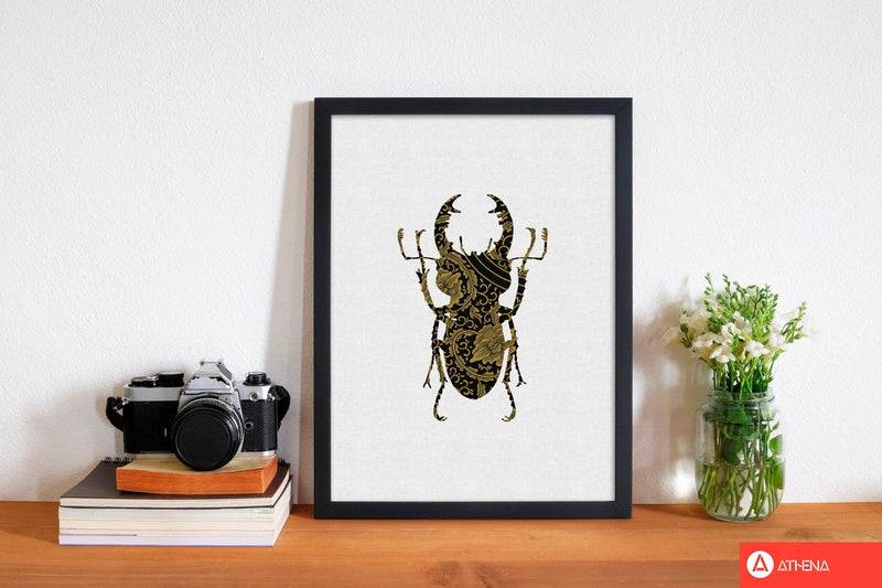 Black and gold beetle ii fine art print by orara studio