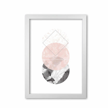 Black and pink marble abstract circles modern fine art print