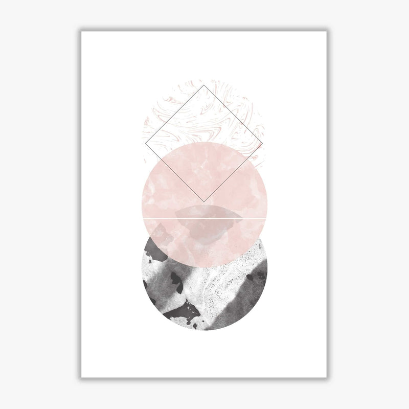 Black and pink marble abstract circles modern fine art print