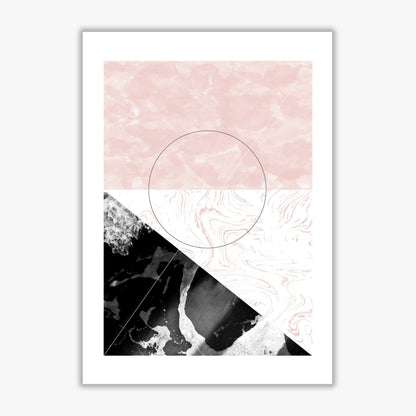 Black and pink marble abstract rectangle shapes modern fine art print