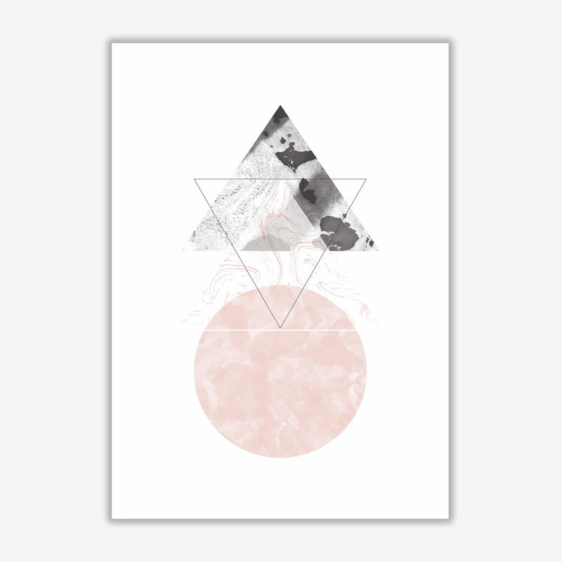 Black and pink marble abstract triangle and circle modern fine art print
