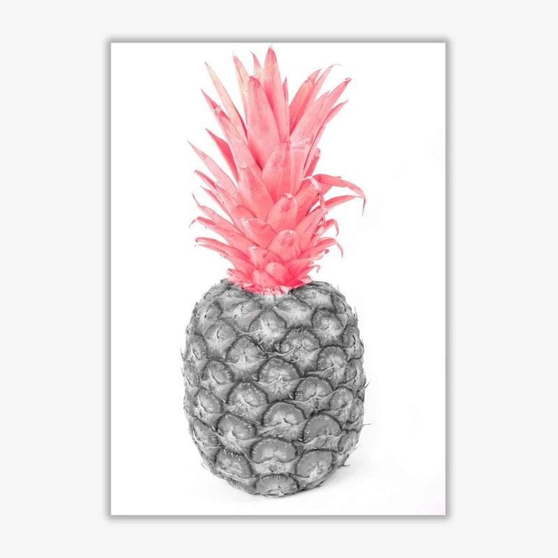 Black and pink pineapple abstract modern fine art print, framed kitchen wall art