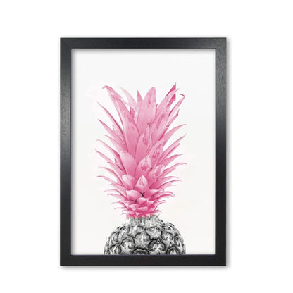 Black and pink pineapple modern fine art print, framed kitchen wall art