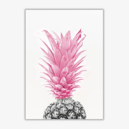 Black and pink pineapple modern fine art print, framed kitchen wall art