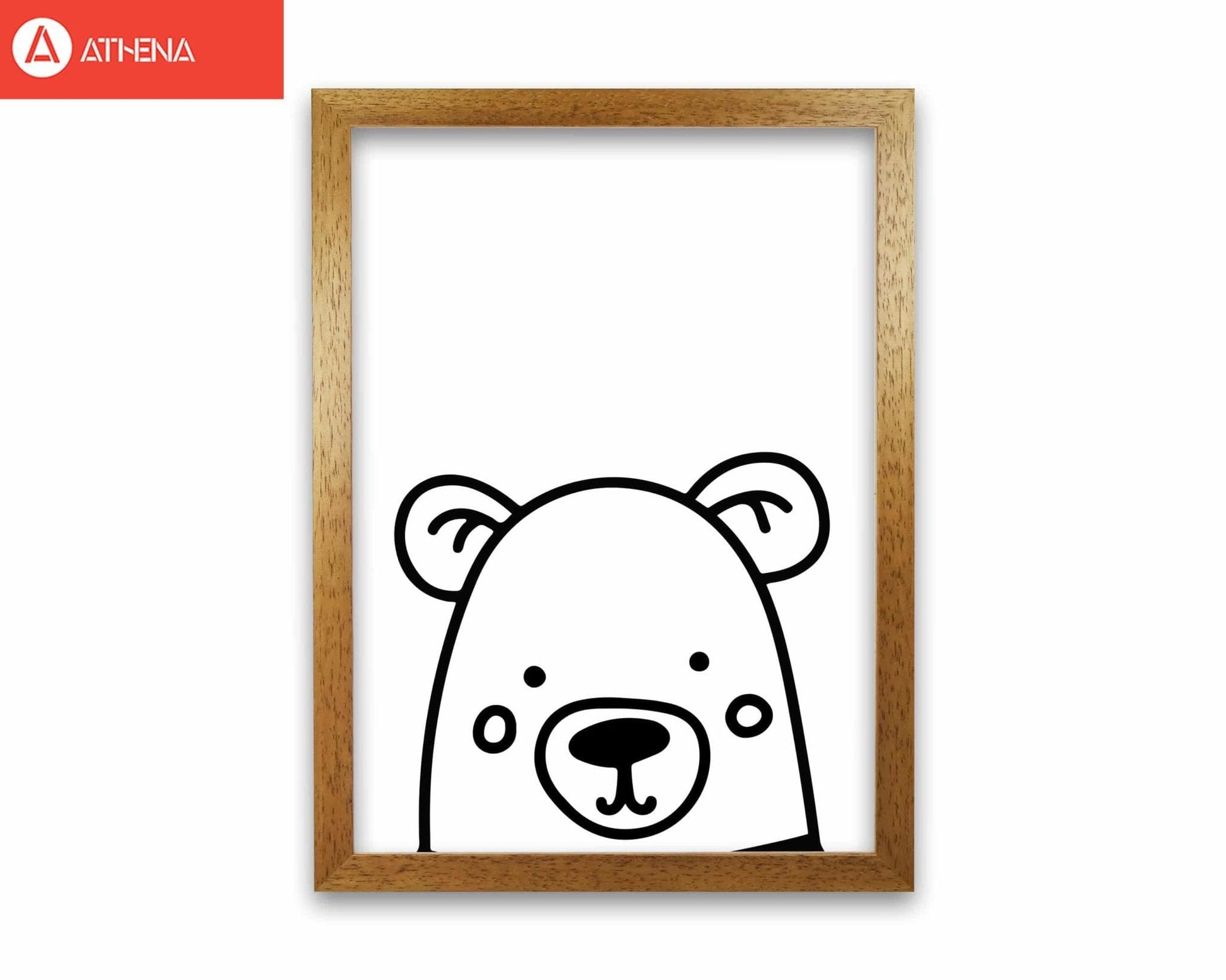 Black and white bear modern fine art print