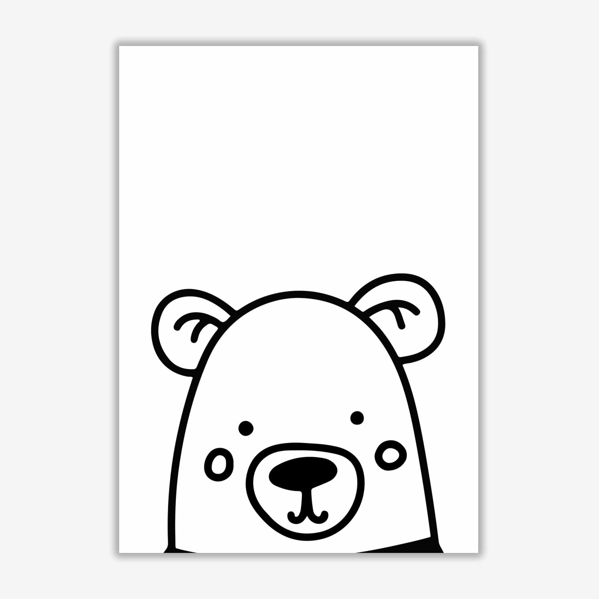 Black and white bear modern fine art print