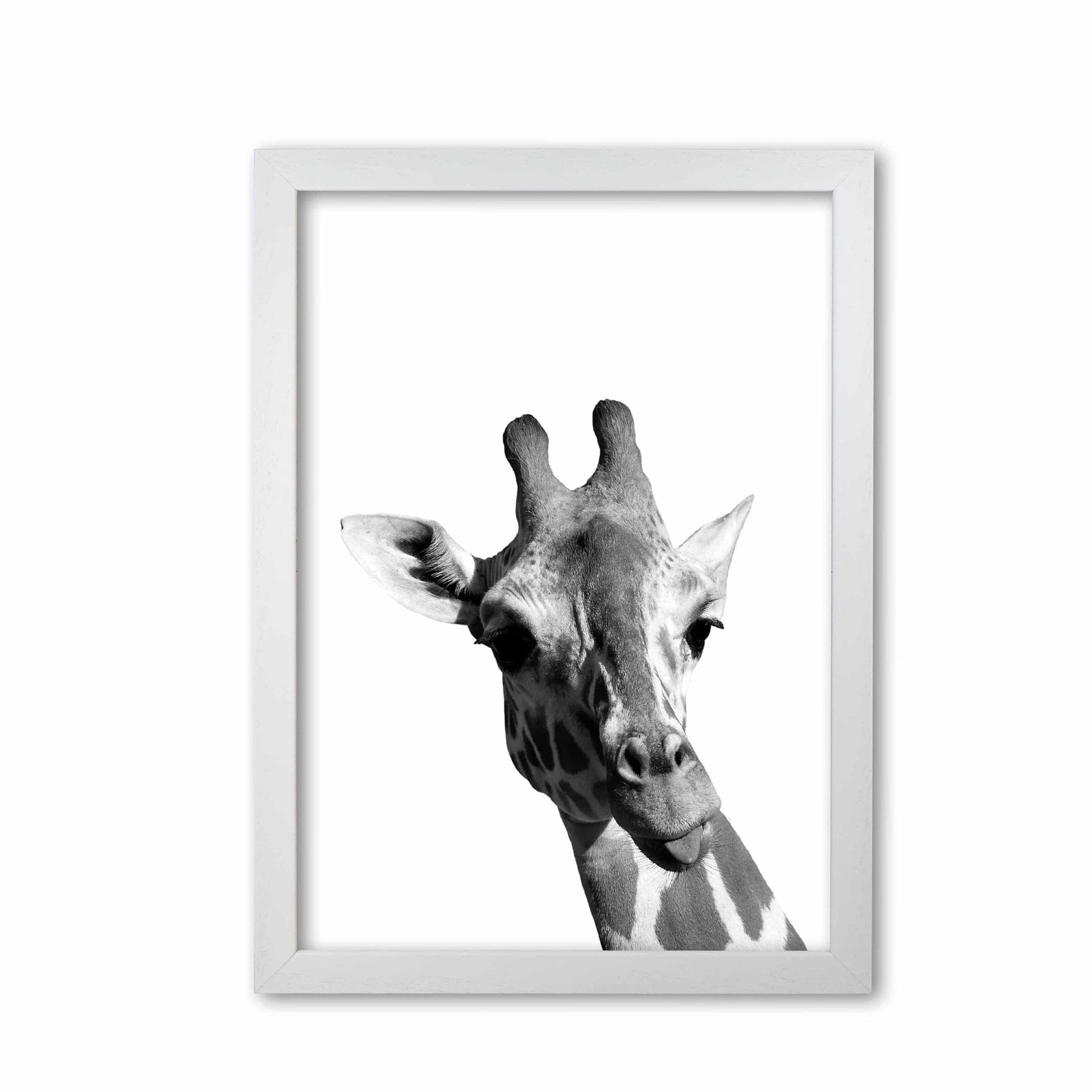 Black and white giraffe modern fine art print