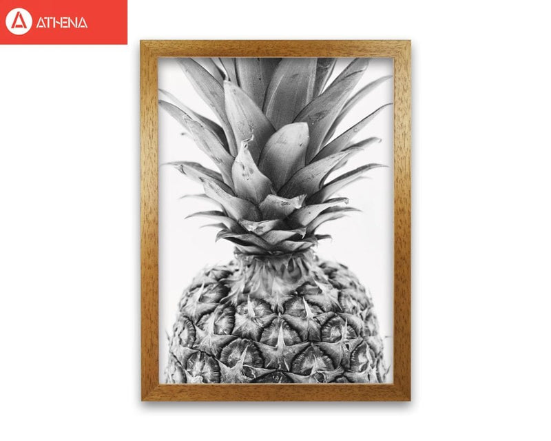 Black and white pineapple modern fine art print, framed kitchen wall art
