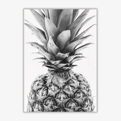 Black and white pineapple modern fine art print, framed kitchen wall art