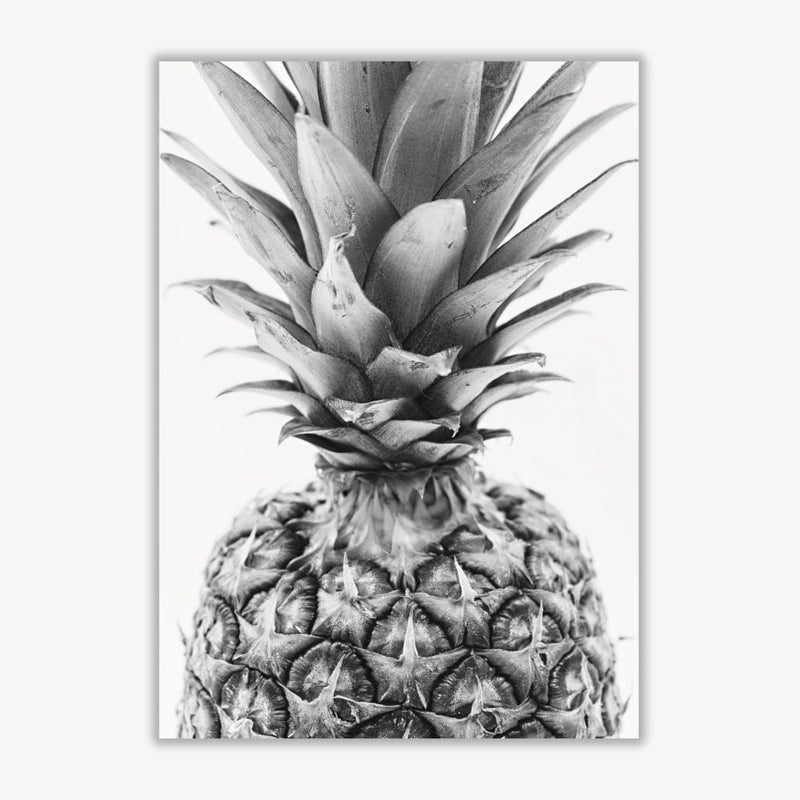 Black and white pineapple modern fine art print, framed kitchen wall art