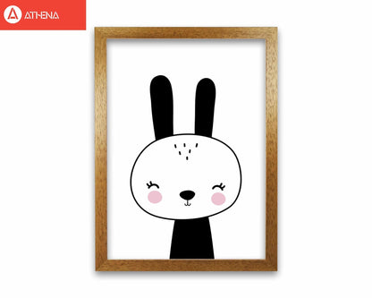 Black and white scandi bunny modern fine art print