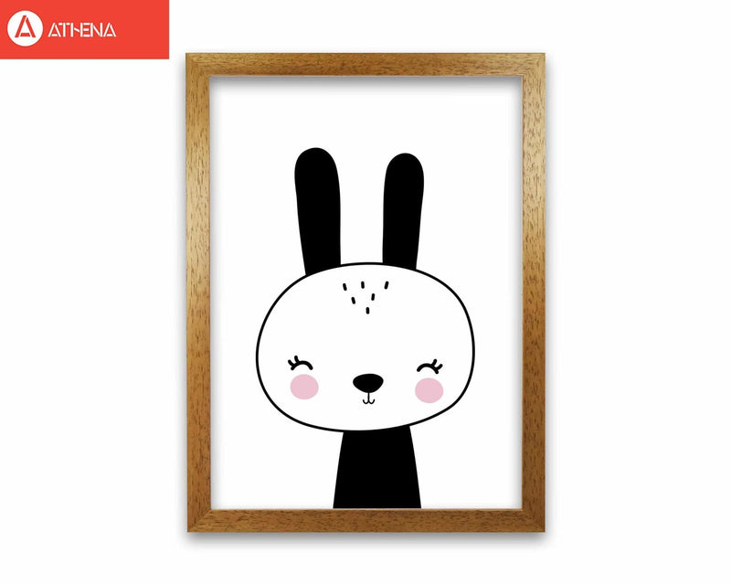 Black and white scandi bunny modern fine art print