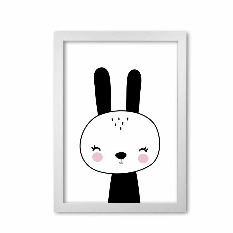 Black and white scandi bunny modern fine art print
