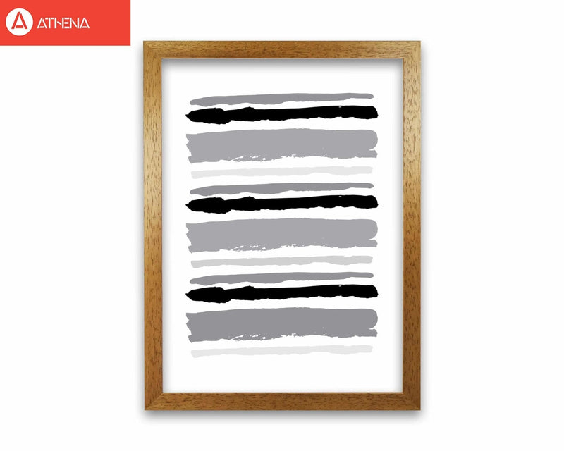 Black contrast abstract stripes modern fine art print