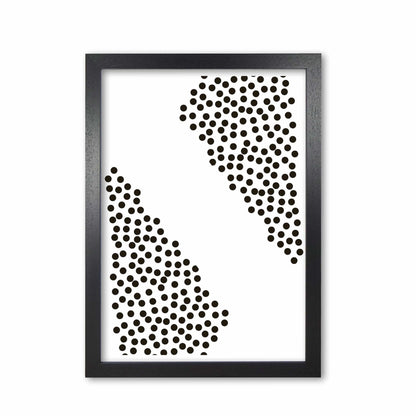 Black corner polka dots abstract modern fine art print