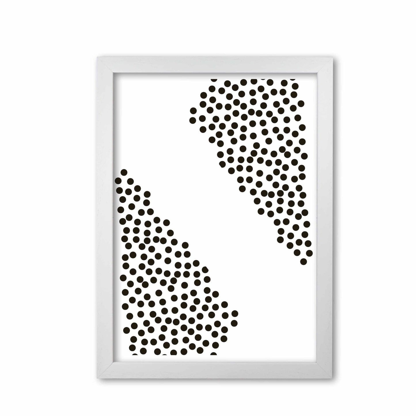 Black corner polka dots abstract modern fine art print