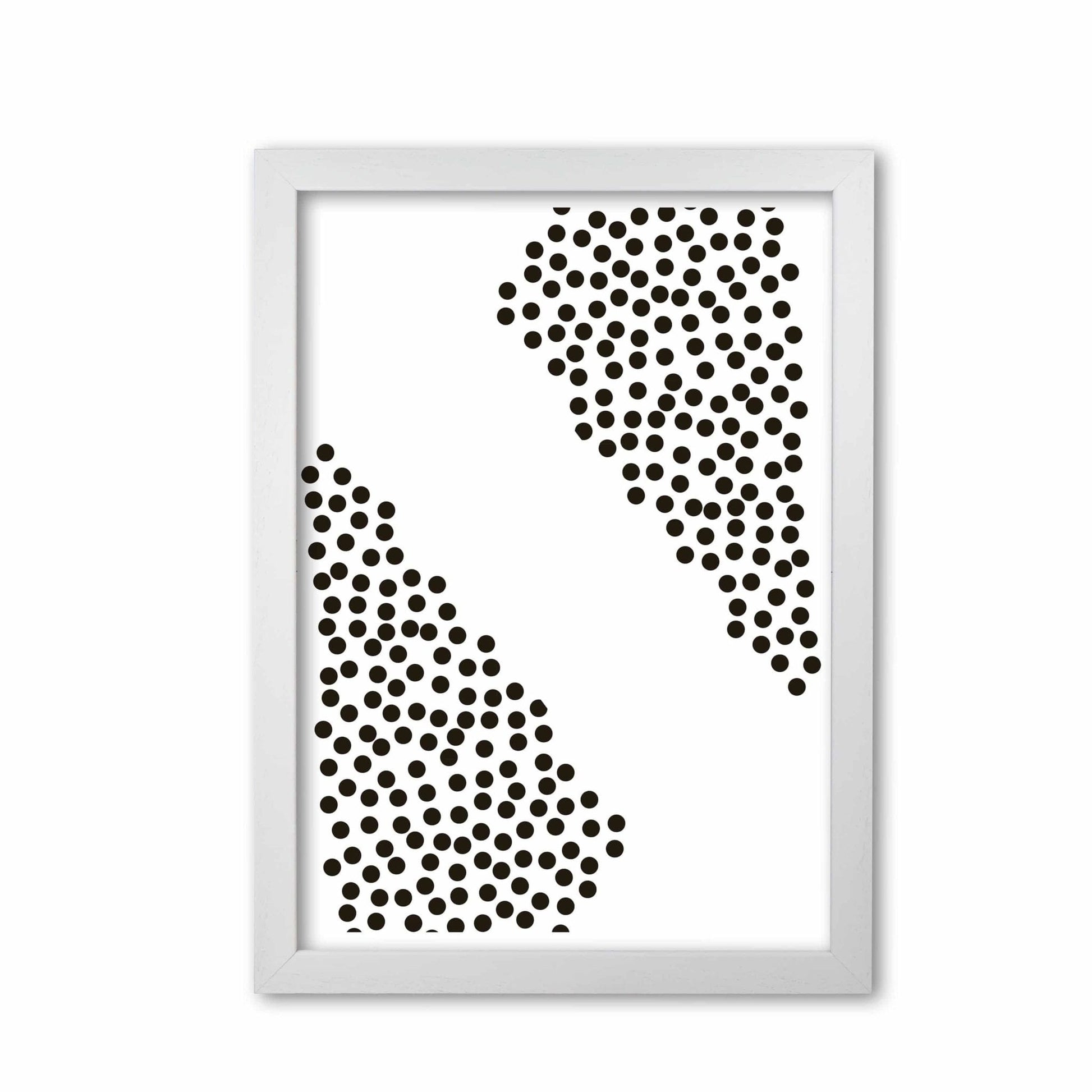 Black corner polka dots abstract modern fine art print