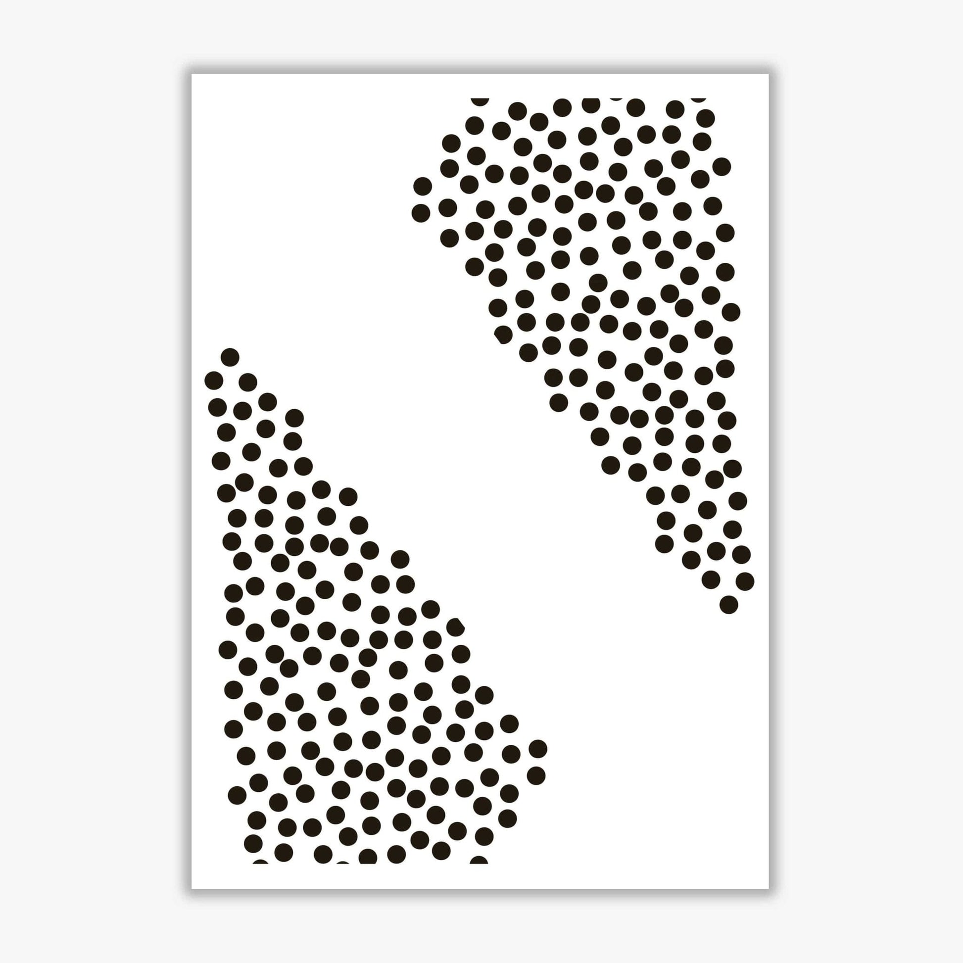 Black corner polka dots abstract modern fine art print
