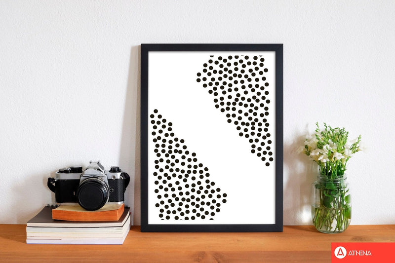 Black corner polka dots abstract modern fine art print